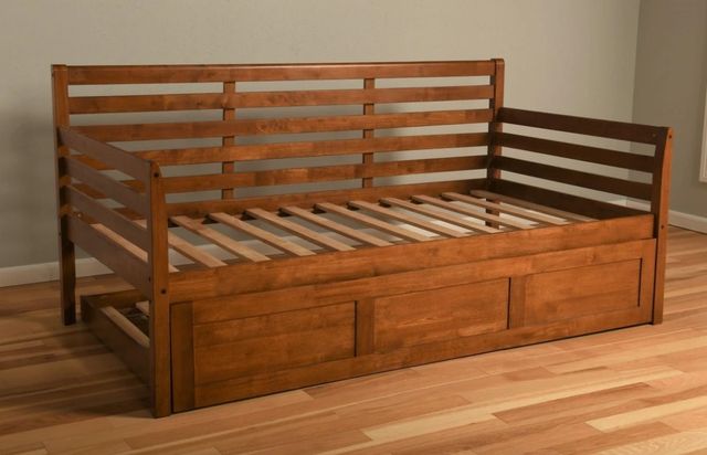 Kodiak Furniture Boho Linen Aqua/Barbados Twin Daybed with Trundle Bed and Mattresses-1