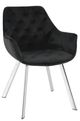 Mazin Furniture Ayami Chrome/Black Dining Arm Chair -0