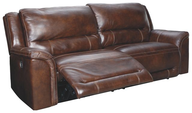 Signature Design by Ashley® Catanzaro Mahogany Two Seat Power Reclining Sofa Adjustable Headrest-0