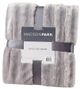 Olliix by Madison Park Duke Grey 50x60" Polyester Solid Stripe Plaited Brushed Long Fur Knitted Throw-0