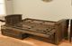 Kodiak Furniture Washington Linen Charcoal/Rustic Walnut Full Storage Futon with Mattress-3