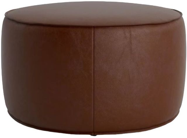 Bassett® Furniture Customizable Rhonda 32" Round Leather Ottoman-1