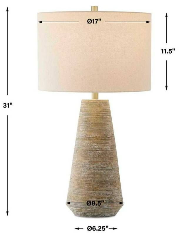 Uttermost® Mosier Beige/Gray Table Lamp with Brass Accent-2