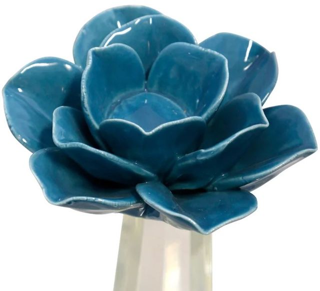 StyleCraft Austin Allen James 3-Piece Blue/Crystal Candle Holder Set-1