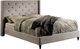 Furniture of America® Anabelle Warm Gray Eastern King Upholstered Panel Bed-0