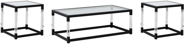 Signature Design by Ashley® Nallynx 3 Piece Metallic Gray Living Room Table Set-0