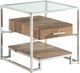 Elements International Matrix Light Walnut Square Storage End Table-5