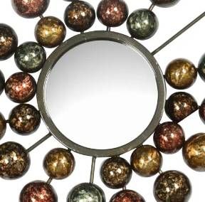 Classy Art Brown/Gray/Red/Yellow Mirror Balls Wall Decor-1