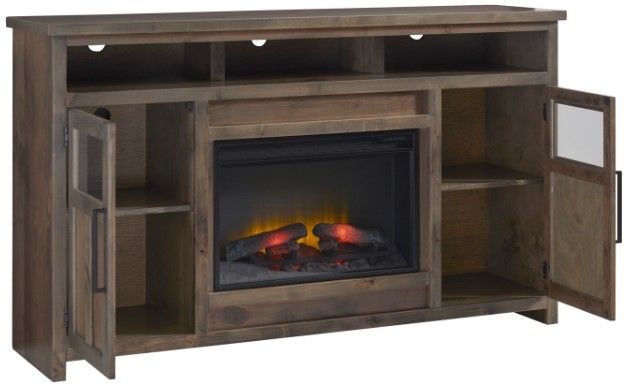 aspenhome® Finnegan Sandy Brown 66" Fireplace Console-1