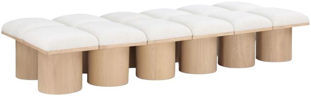 Meridian Furniture Pavilion 12-Piece Cream/Natural93" Modular Bench Set-0