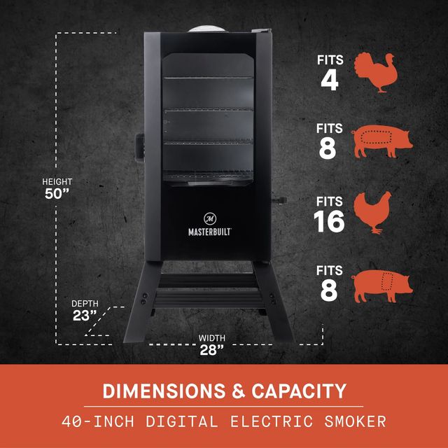 40-Inch Digital Electric Smoker with Window and Legs-1