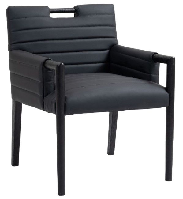 Meridian Furniture Aimee Black Vegan Leather Dining Arm Chair-0