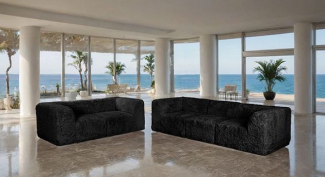 Furniture of America® Nappi Black Sofa-2