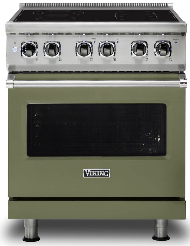 Viking® 5 Series 30" Cypress Green Slide In Electric Range-0