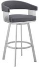 Armen Living Bronson 29" Silver Metal Bar Stool-0