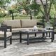 Furniture of America® Lotus 2-Piece Black/Light Brown Aluminum/Fabric Patio Set-1