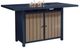 Signature Design by Ashley® East Beach Driftwood Aluminum Outdoor Rectangular Bar Table with Navy Blue Base-2