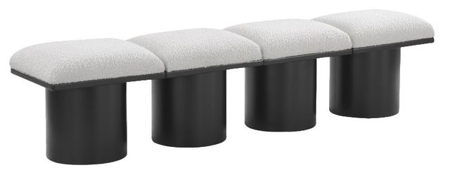 Meridian Furniture Pavilion 4-Piece Cream/Black 72" Modular Bench Set-0