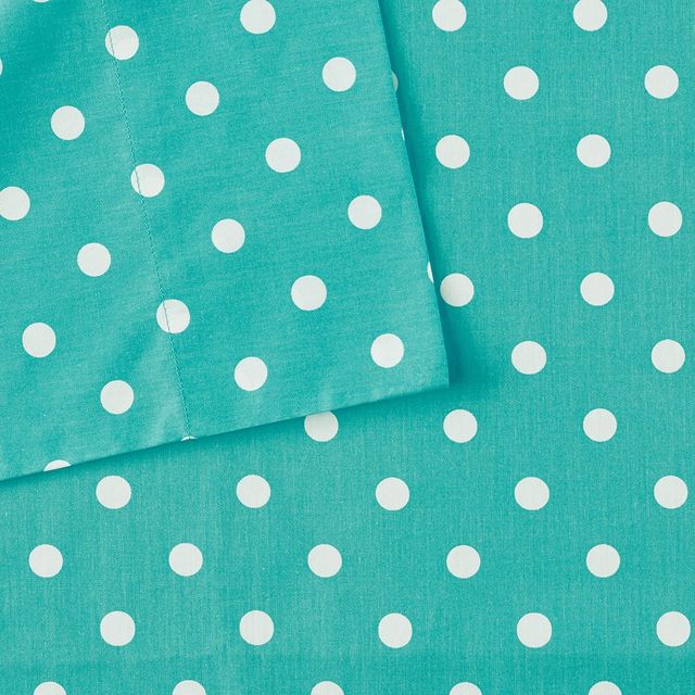 Olliix by Mi Zone SeafoamTwin Polka Dot Printed 100% Cotton Sheet Set-0
