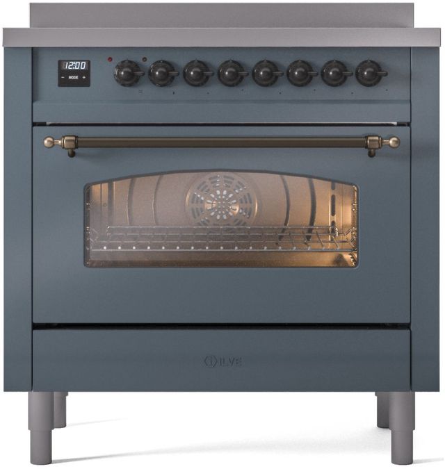 Ilve® Nostalgie II Series 36" Blue Grey Pro Style Induction Range-1