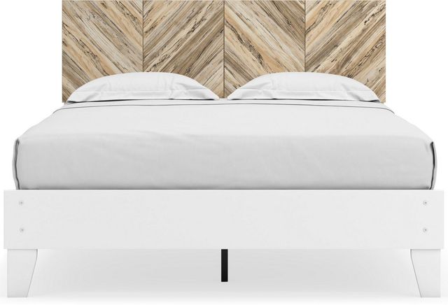 Signature Design by Ashley® Piperton Matte White Queen Panel Platform Bed-2