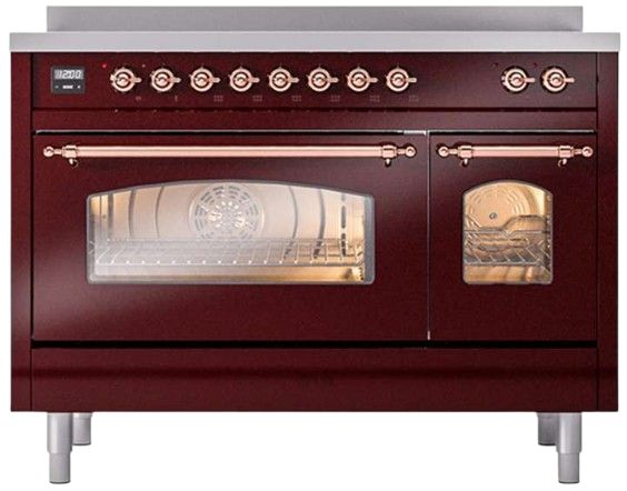 Ilve® Nostalgie II Series 48" Burgundy Pro Style Induction Range-3