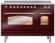 Ilve® Nostalgie II Series 48" Burgundy Pro Style Induction Range-3