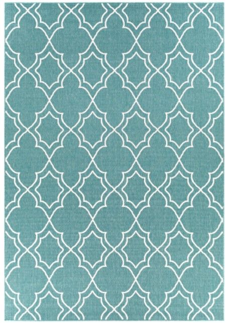 Surya Alfresco Teal/White 5'x8' Area Rug-1
