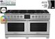 Bluestar® 60" Stainless Steel Pro Style Dual Fuel Range-1