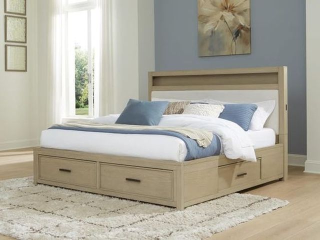 Signature Design by Ashley® Calmoro Gray King Storage Bookcase Bed-1