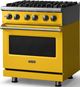 Viking® 5 Series 30" Daffodil Pro Style Dual Fuel (NG) Range with Brushed Brass Trim-3