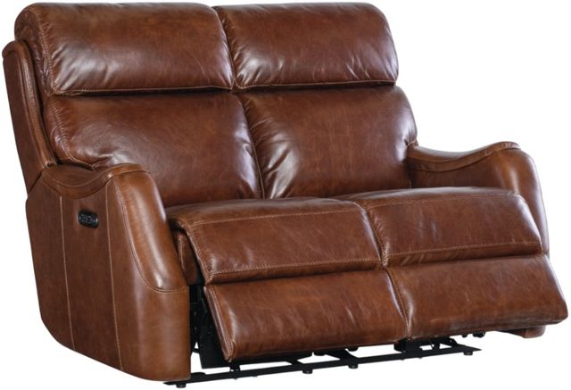 Hooker® Furniture MS Harlan Carrington Walnut Power Reclining Loveseat with Power Headrest-1