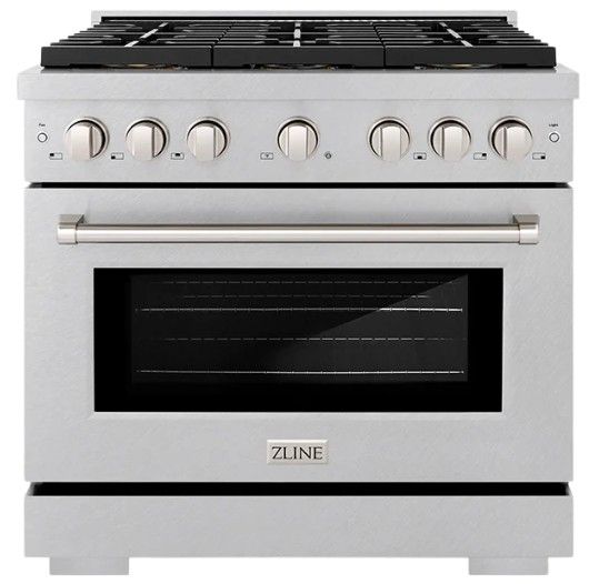 ZLINE Paramount 36" 5.2 Cu. Ft. Satin Stainless Steel Gas Range with 6 Burner DuoPro™ Cooktop and Convection Gas Oven-0