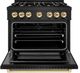 ZLINE Select Autograph Edition 36" Black Stainless Steel Pro Style Dual Fuel Range with Polished Gold Accents-1
