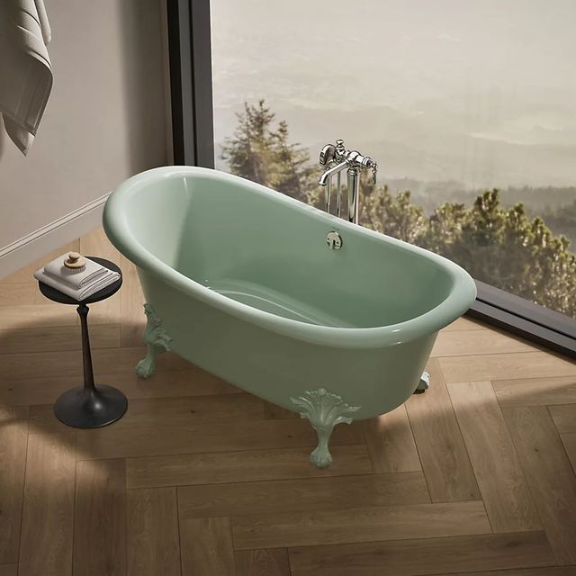 KOHLER® Artifacts™ Aspen Exterior with Aspen Interior 66.125" x 32.5" Freestanding Bath-2