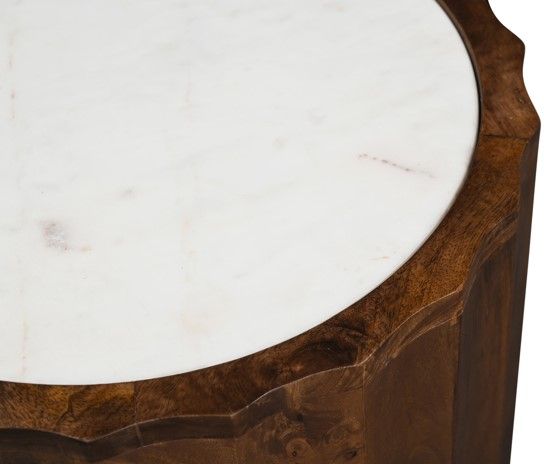 Coast2Coast Home™ Katina White End Table with Brown Base-4
