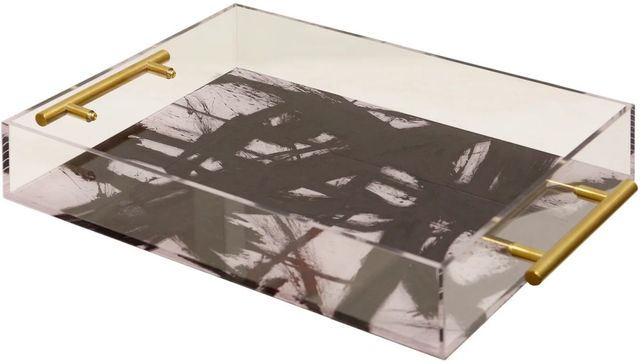 Harp & Finial® Barbarou Black/Gold Large Tray-0
