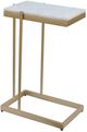 Moe's Home Collection Sulu White Marble Rectangular C-Table with Gold Frame-0