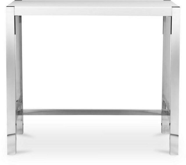 Moe's Home Collection Riva White Bar Table with Stainless Steel Base-1
