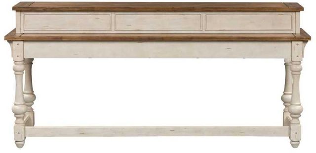 Liberty Furniture Morgan Creek Wirebrushed Tobacca Console Bar Table with Antique White Base-2
