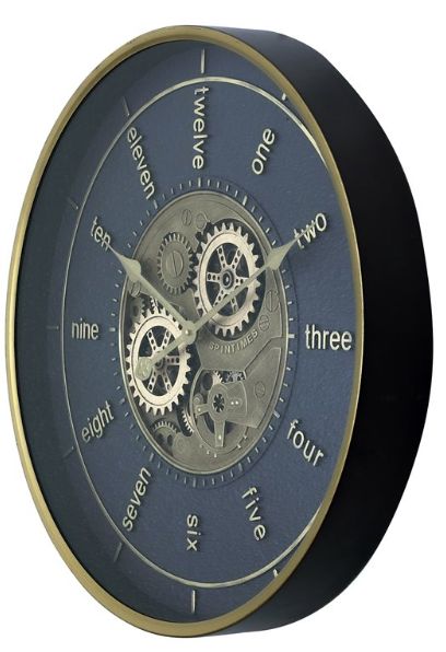 YHD Dark/Gold Modern Word Gear Clock-3