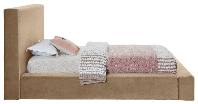 Meridian Furniture Dorian Beige Twin Upholstered Panel Bed-2