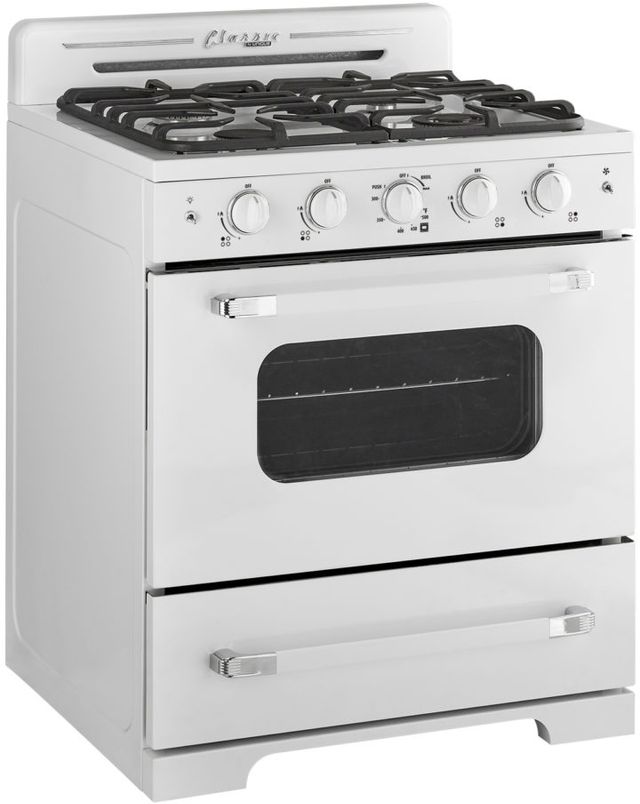 Unique® Appliances Classic Retro 30" Marshmallow White Freestanding Natural Gas Range-2
