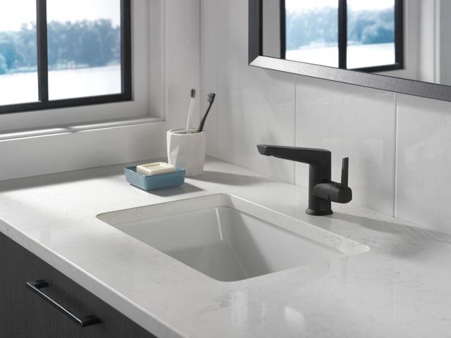 Delta Galeon® Lumicoat® Chrome 6" Single Handle Bathroom Faucet with Drain-2