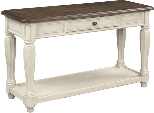 Bernards Linden Walnut Sofa Table with White Base-0