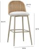 TOV Furniture Alexa Cream/Natural Linen/Wicker Outdoor Bar Stool-2