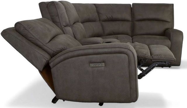 Flexsteel® Nirvana Grey Power Reclining Sectional with Power Headrests-3