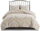 Olliix by Madison Park Viola 3 Piece Taupe Full/Queen Tufted Cotton Chenille Damask Comforter Set-0