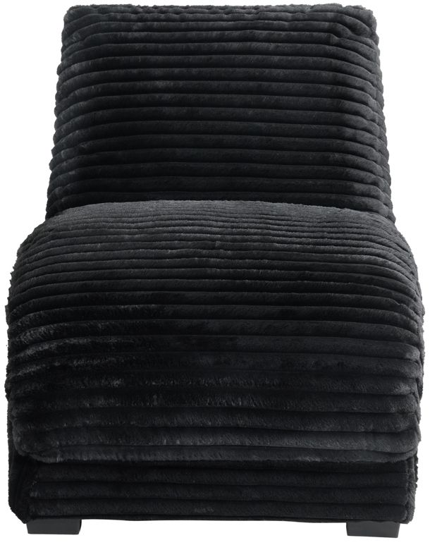 Elements International Nori Black Chaise with Heat Massage, USBC and LED-3