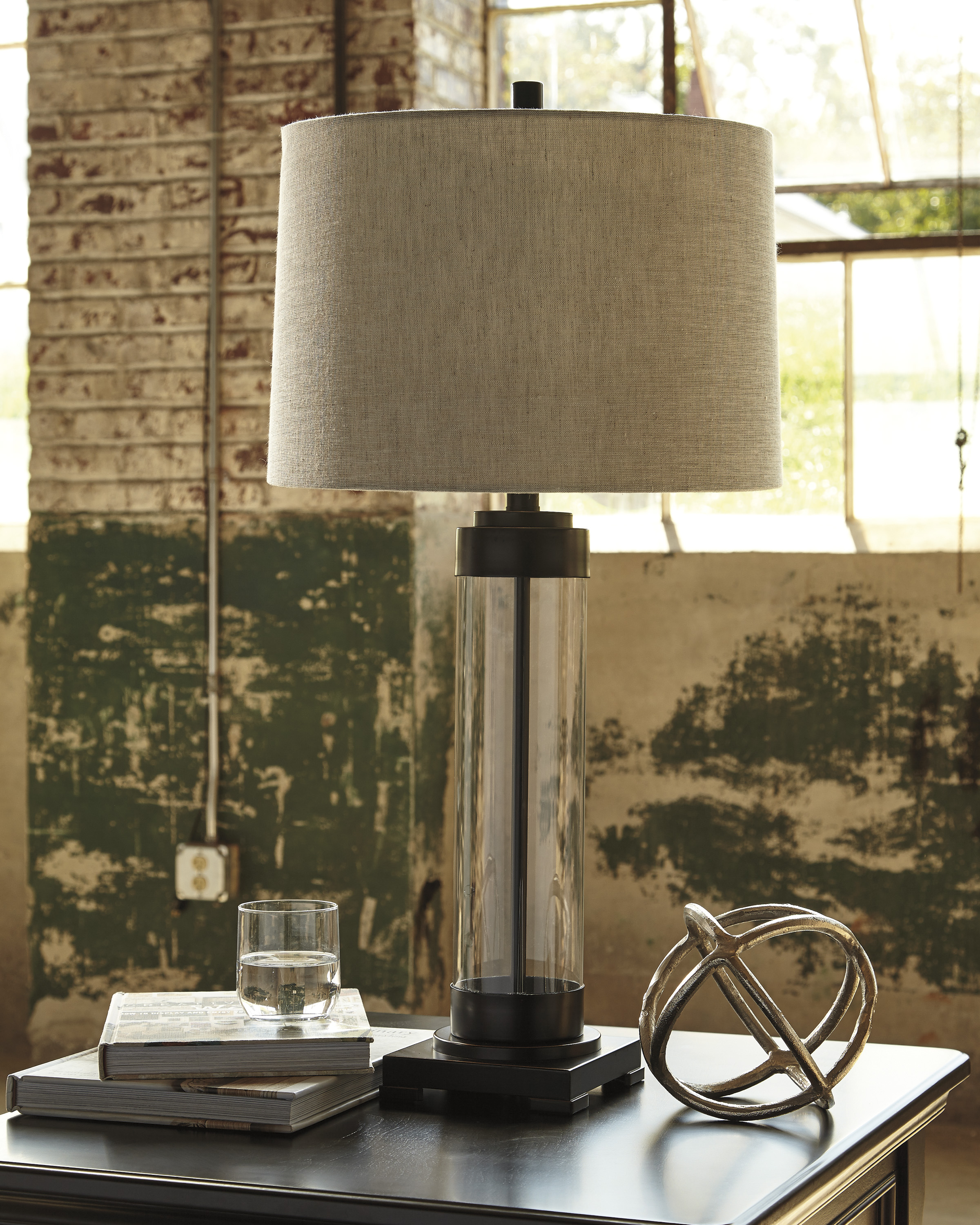 Signature Design by Ashley Talar Clear Bronze Glass Table Lamp Welcome Home Furniture Appliances